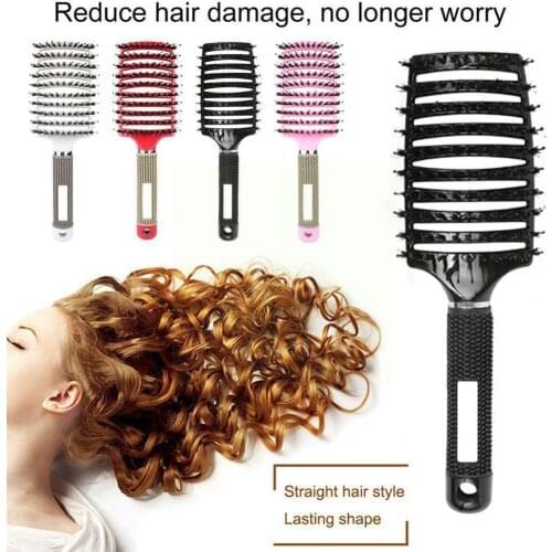 Women Hair Brush Massage Comb Nylon Women Wet Curly Brushes Tools Brush Fluffy Salon Hot Hair Styling Hairdressing O1V1