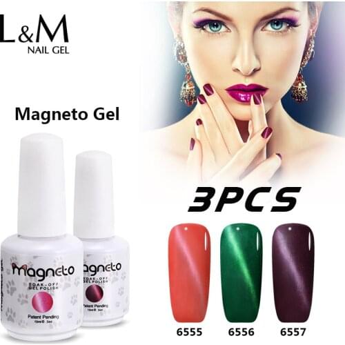 3 Pcs Kit Uv Led Cat Eyes Gel Soak Off 15ml 3D Colorful Phantom Nail Brands Bright DIY Art Magnetic Polish Nails Art