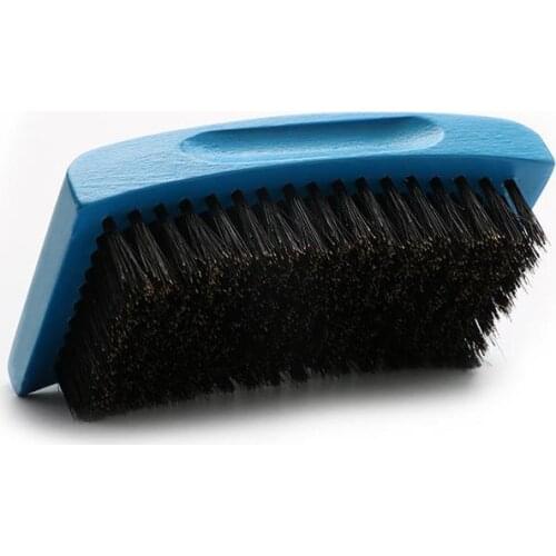 360 Round Blue Men Wood handle boar bristle beard brush elliptic surface Black Great Bend Curved brush