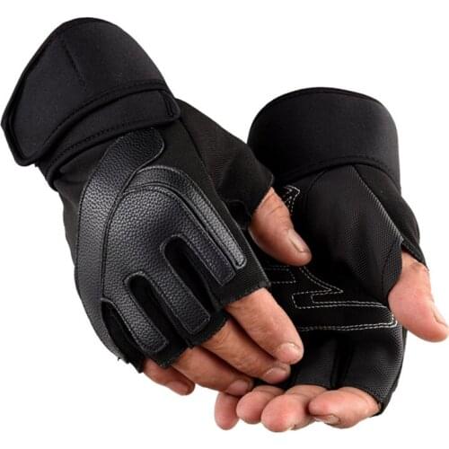 Gym Lifting Gloves Resistance Weightlifting Accessories 1 Pair Men Fitness Supplies Workout Anti-slip Half Finger Gloves