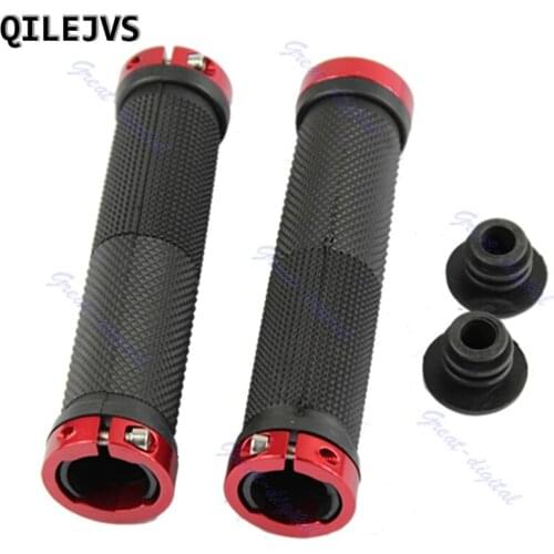 QILEJVS Bicycle Accessories 1 Pair Cycling Lock-on Handle For Bicycle Road MTB BMX Bike Handlebar Red