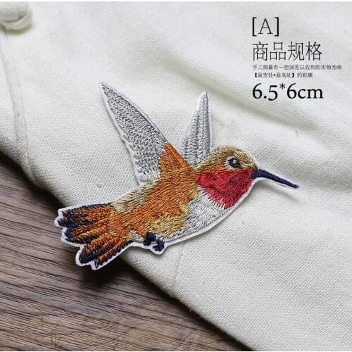 2pc/set fashion birds ironing embroidery patches iron on embroidered parches appliques for clothing parches para la ropa