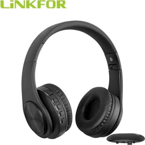 LiNKFOR Wireless Stereo Headphones 2.4G RF Transmitter Digital Optical 3.5mm Jack In Rechargeable Headset No Audio Delay for TV
