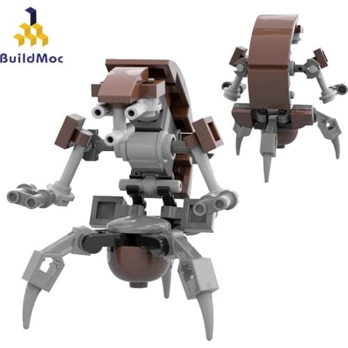 Buildmoc Space Wars Movie Figures MOC-44416 Destroyer Droid Droideka Clone Wars Weapon Robot Buildng Blocks Bricks Kids Toy Gift