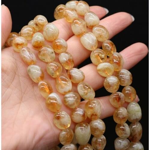 Natural Stone Bead Irregular Yellow Quartz Loose Beads 10-12 MM For DIY Jewelry Making Necklace Bracelet Earrings Accessory