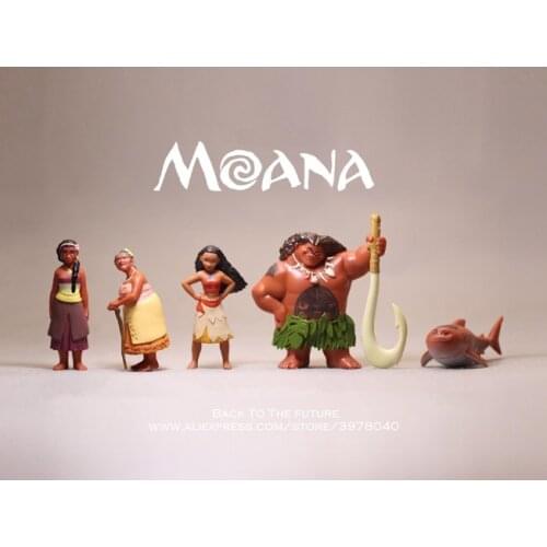 Disney Moana Princess Movie 6-7cm Action Q version Figure Model Anime Decoration PVC Collection Figurine Toys model for children