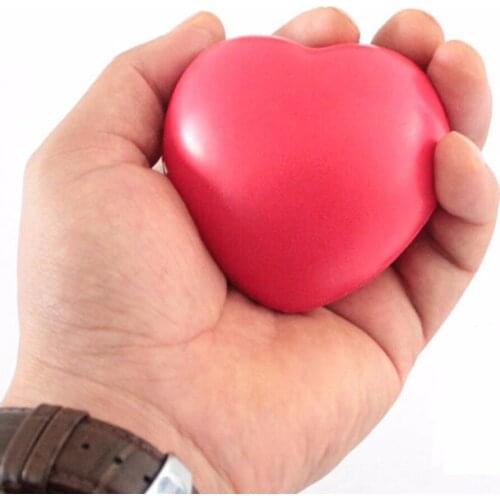 Elastic Small Heart Shaped Stress Relief Ball Exercise Stress Relief Squeeze Rubber Soft Foam Ball Toys