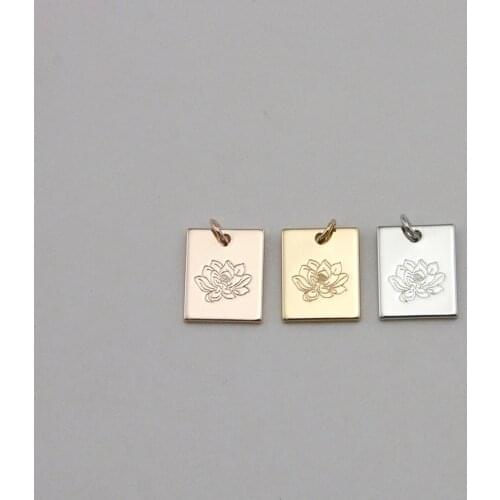 Dainty Lotus Birth Flowers Pendant DIY Charm Jewelry Accessories Accept Custom Design