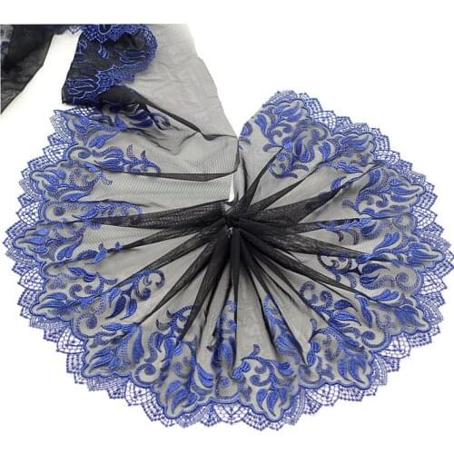 MLAEY 2y/lot Exquisite Embroidered Lace Trim, Blue Lace Fabric ,Quality Lace Ribbon , DIY Craft&Sewing Dress Clothing Accessor