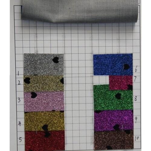 Wholesale new packaging special material Leather many Hearts glittler fabric decorative hairbow wallpaper leather