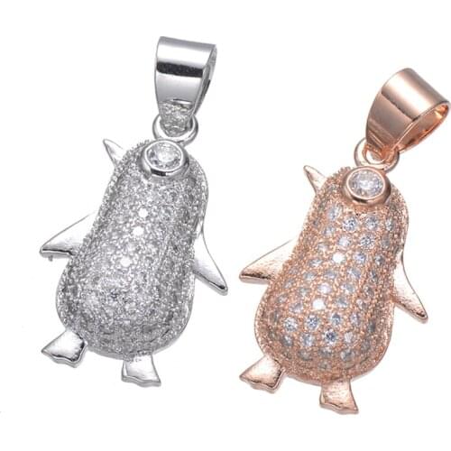 Micro Pave Zirconia Rhinestone Cute Chick Shape Charm Pendant For Bracelet Necklace Making diy accessories findings