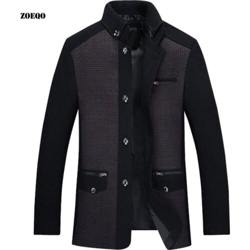 High Quality Woolen jacket Mens Jackets And Coats Fashion Outerwear Men Slim Fit Jacket Casaco Inverno Homem