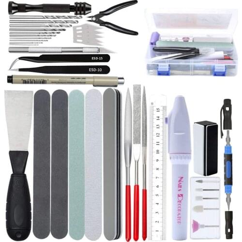 Gundam Model Tools Kit Professional 42 in 1 Modeler Basic Tools Craft Set Hobby Building Tool Kit with Tool Case