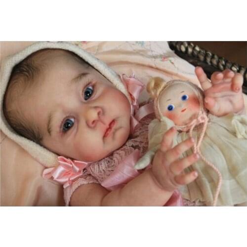 J60B 23 Inch Lifelike Doll Kit Unpainted DIY Baby Newborn Toddler Eyeless Realistic Dolls Parts