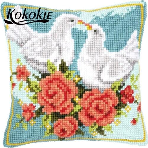DIY accessories for embroider needlework kits cross stitch pillow kits handicraft Embroidery yarn birds pattern cushions mat