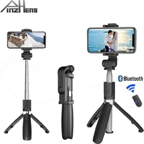 PINZHENG New Wireless Bluetooth Selfie Stick With Light Flexible Selfie Stick Stabilizer Cellphone Selfle Stick For Android IOS
