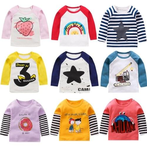 New Toddler Boy T Shirts Baby Girls Cotton Clothes Spring Kids Long Sleeve T-Shirt Children Printed Boutique Outfits Infant Tops