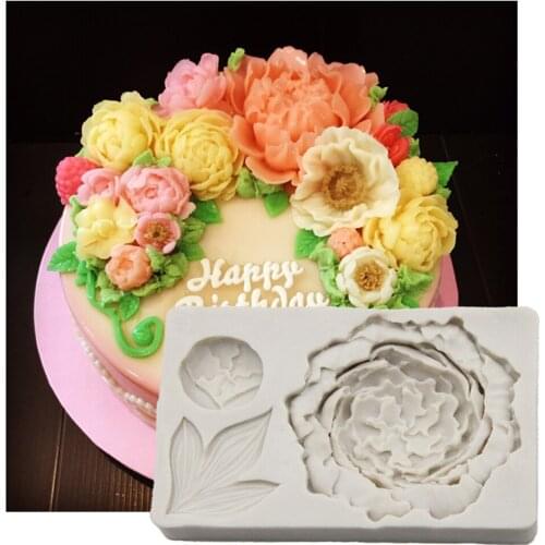 Food Grade Flower Shape Fondant Cake Decorating Silicone Mould Kitchen Baking Tools Chocolate Candy Cupcake Decorating Tools