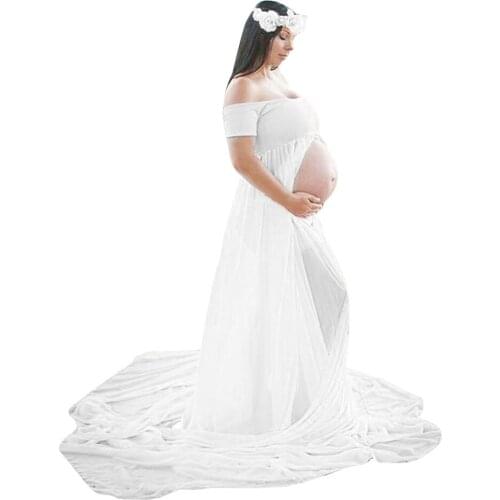 Mermaid Maternity Dresses For Photo Shoot Pregnant Women Pregnancy Dress Photography Props Sexy Off Shoulder Maxi Maternity Gown