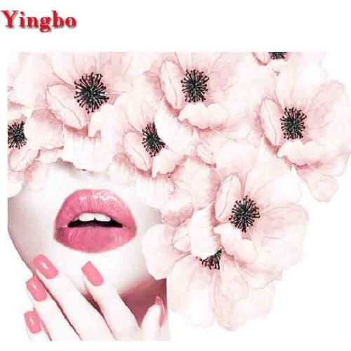 Full Square round 5D DIY Diamond Painting Pink Flower Peony Lady Girl Diamond Embroidery sales Cross Stitch kit,Mosaic decor