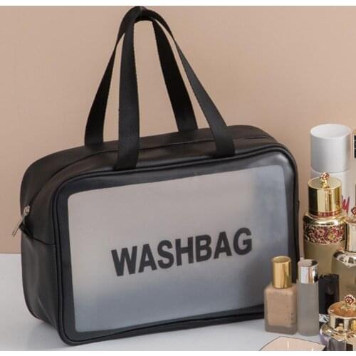 Practical Storage Pouch Large Capacity Cosmetic Bag PVC Waterproof Multi-use Stain Resistant Makeup Cosmetic Bag for Travel
