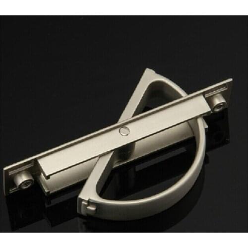 Sliding Door Silver Tone Rectangle Flush Pull Handle