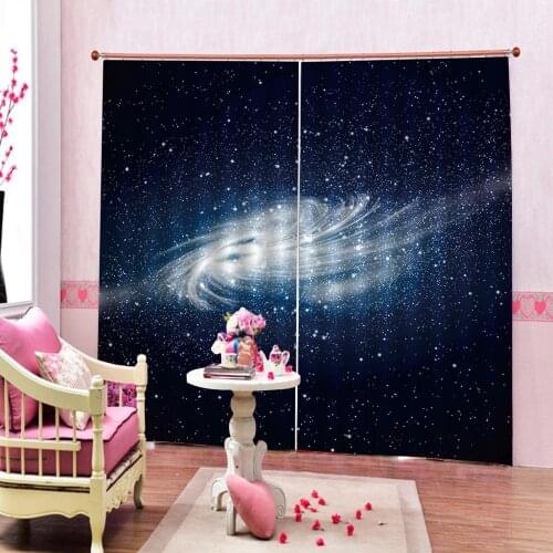 Blue stars curtains Customized size Luxury Blackout 3D Window Curtains For Living Room Decoration curtains