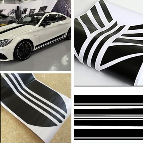 HotMeiNi 180CM*11.5CM 2 X Matte Auto Graphic Vinyl Car Truck Body Roof Racing Stripe Decal Sticker Graphics Car Stickers