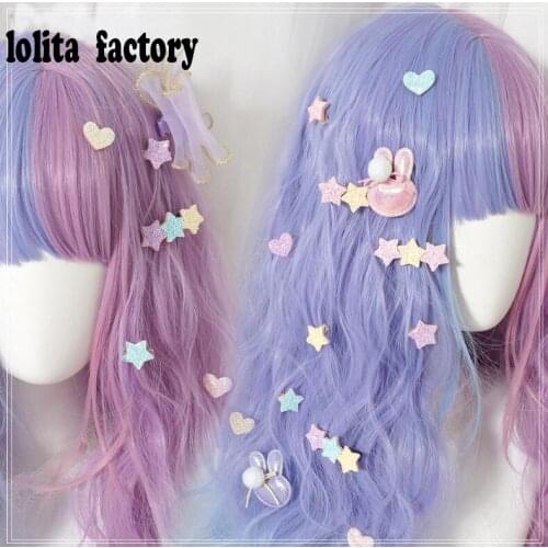 STAR HEART HAIRPINS Rabbit Cosplay Lolita Kawaii Tassel Bell Hair Pin Headwear Japanese Womens Maid Kimono Side clip headband M