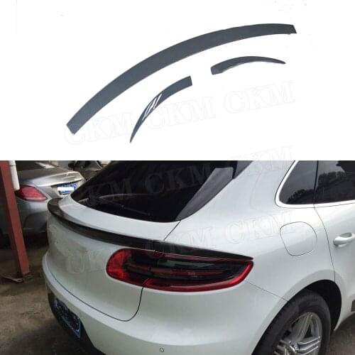 Carbon Fiber Rear Middle Spoiler 3 PCS for Porsche Macan Spoiler 2014 -2018 FRP Back Trunk Waist Trims Car Styling