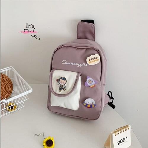 Female Waist packs Ins Fashion Print Cute Hit Color Messenger Bags Pocket Student Crossbody Canvas Bags Сумка Женская Поясная