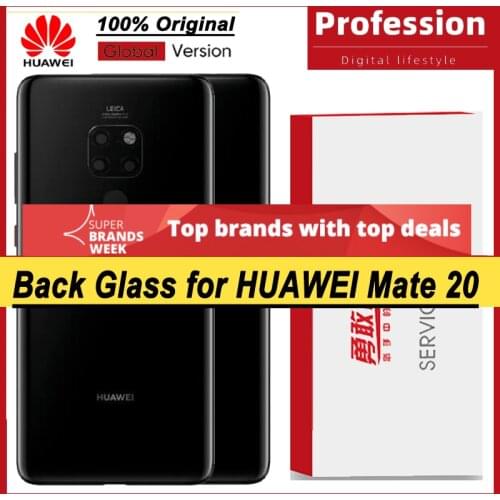 100% Original for Huawei Mate 20 Back Battery Cover Rear Glass Door Panel Case Battery Cover with Camera Lens