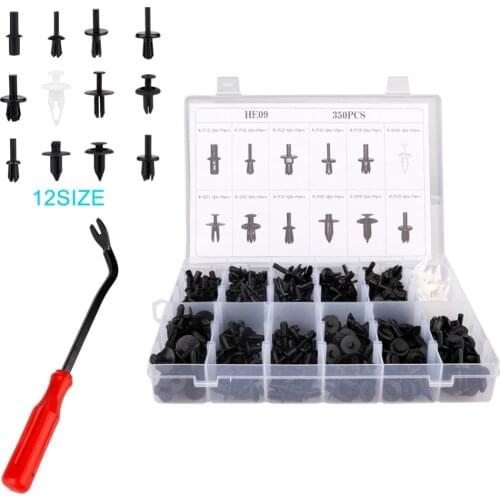 12 Size 350 Pcs Plastic Car Rivet Fastener Car-Styling Car Door Bumper Cover Fender Bumper Fixed Clip Fastener Kit