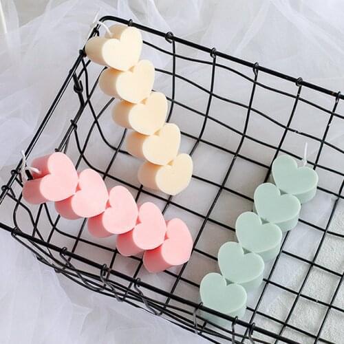 3D Heart Silicone Candle Mold Aroma Candle Mould DIY Handmade Candle Material Wedding Party Dinner Candle Making Home Decoration