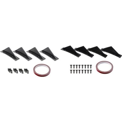 4 PCS Universal Car Rear Bumper Lip Diffuser Triple-cornered Spoiler Splitter for Benz Toyota Jeep E90 E36 X5 Etc