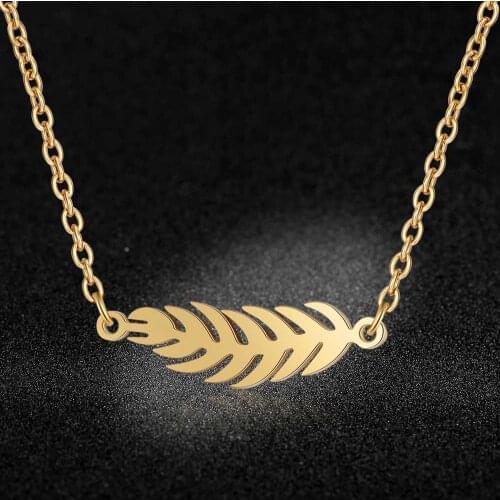 AAAAA Quality 100% Stainless Steel Leaf Necklace for Women High Polish Super Fashion Charm Jewelry Wholesale