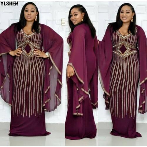 African Dresses For Women Slim African Dress Clothes Diamond Dashiki Ladies Africa Clothing Plus Size Ladies Ankara Dresses 2019