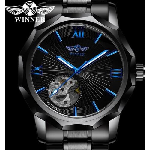 WINNER Classic Automatic Mechanical Men Wristwatch Military Army Sport Male Clock Top Brand Luxury Skeleton Man Watch Gift 8116