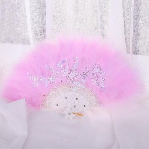 Black Wedding Feather Fan European Marriage Custom Feather Fan All Velvet Feather Fan By Hand