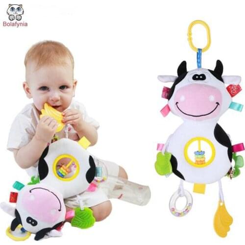Creative abacus beads plush doll pendant baby bell teether ring toy baby rattle car hanging bed hanging children toy