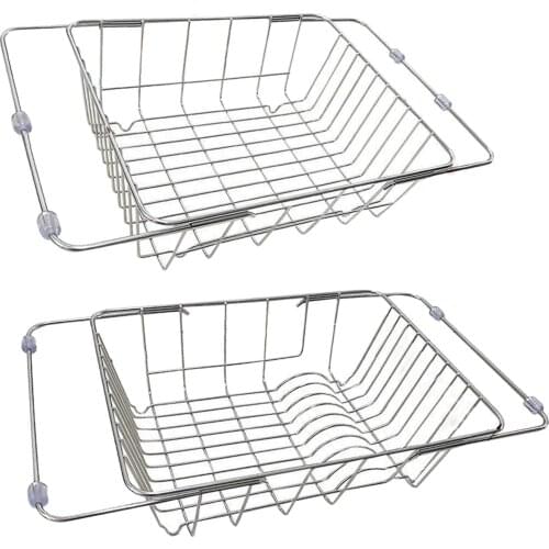 Multi-functional Kitchen Over Sink Dish Drying Rack Insert Storage Organizer Fruit Vegetable Tray Drainer for Kitchen