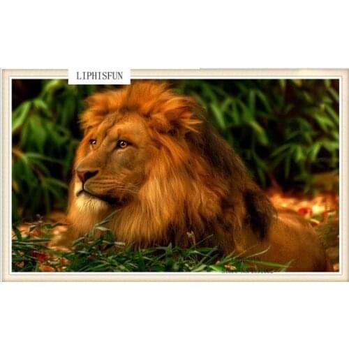 New 5d Diy Diamond Painting Animals Lion Cross Stitch Square Rhinestone Pictures Of Resin Embroidery Needlework