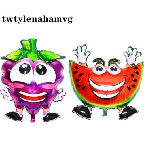 New red and blue hands and feet shape watermelon blueberry cartoon aluminum foil balloon childrens day birthday party balloon