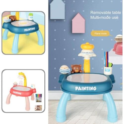 Educational Tool Durable Educational Drawing Playset Projector Toy Reusable Kids Painting Board Recyclable for Home
