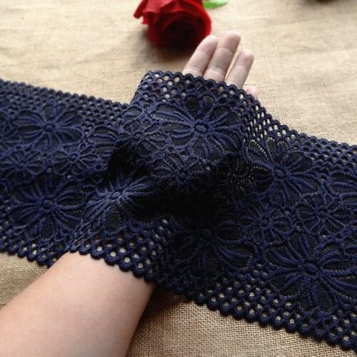 2meter black ,navy blue Thick elastic lace skirt hem and neckline impervious clothing accessories