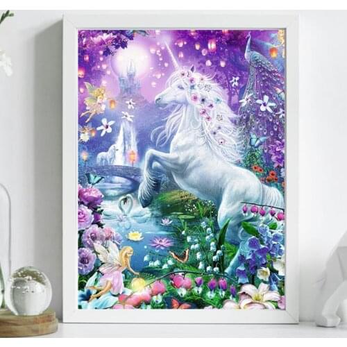 Full Dimond Mosaic Cross Stitch Kits Diy 5D Diamond Painting Animal Fairy Unicorn Diamond Embroidery Stitch Home Decor