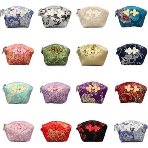 Silver white Shell Coin Purse Triangle dumplings package Jewelry bags Chinese wind embroidery new coin purse Gift bags