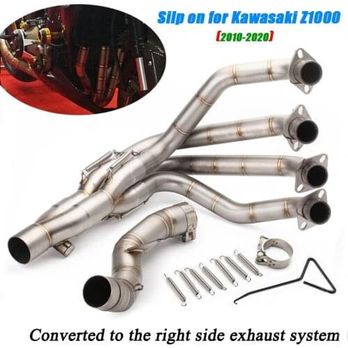 Motorcycle 51MM Front Middle Link Pipe Stainless Steel Silencer System Lossless installation Set for Kawasaki z1000 2010-2020