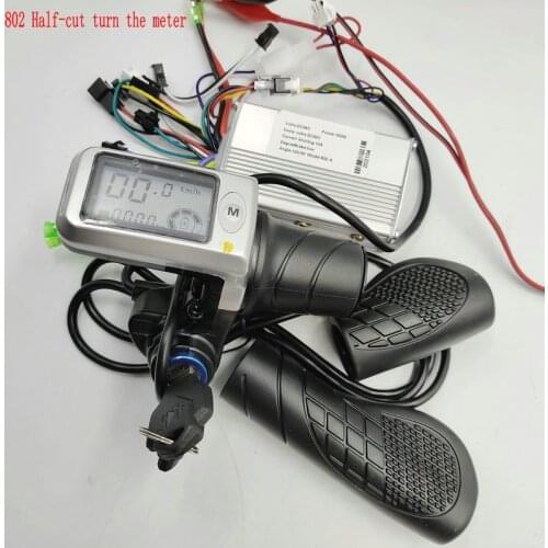 LCD Display 802+Half TWIST THROTTLE Instrument +Controller 36v48v350W Electric Bicycle Scooter Tricycle ATV MTB Parts