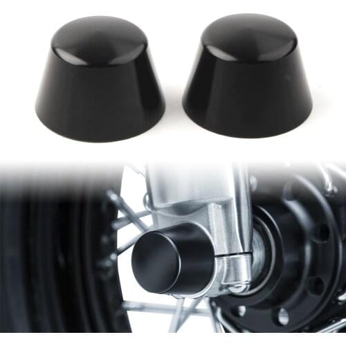 2Pcs Motorcycle Front Axle Nut Covers Cap Satin Black 1229 Universal For Harley-Davidson Models